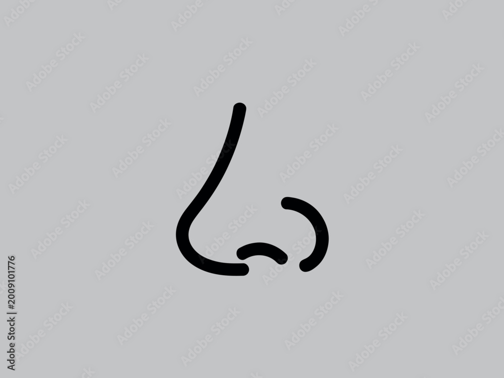 Obraz premium simple black nose icon on gray background