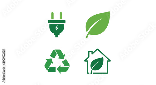 Fotografie Eco friendly icons on white background.