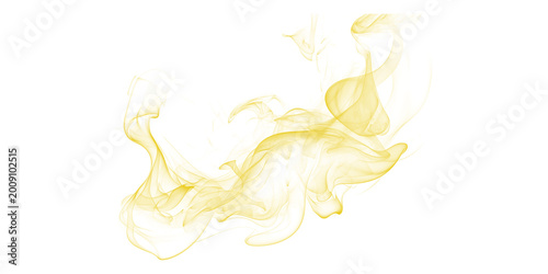 Bild auf Leinwand Vibrant yellow smoke swirls with energetic flowing shapes on black background