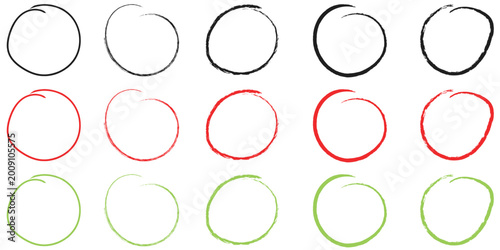 Grunge circle frame set . Grunge circle drawn with brush strokes. Hand drawn black circles sketch frame round. Grunge circle made of black with white background EPS10