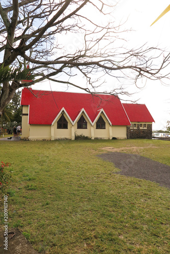 Chiesa Notre-Dame Auxiliatrice de Cap Malheureux a Mauritius, Africa orientale.