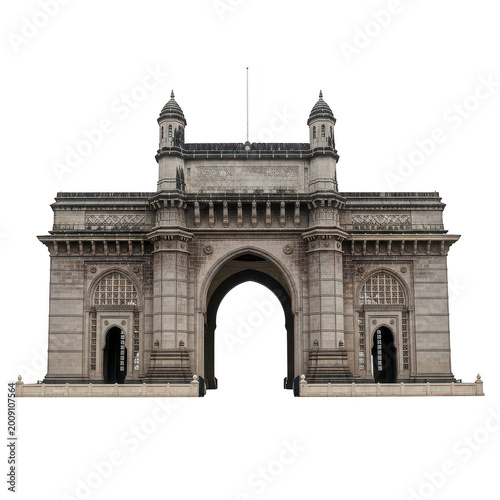 Gateway of india monument in mumbai city landmark architecture isolated on transparent background