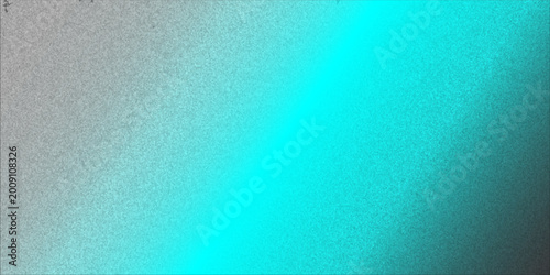 Foto Modern abstract background featuring a subtle grainy texture with a vibrant neon cyan diagonal light flare across a metallic silver backdrop