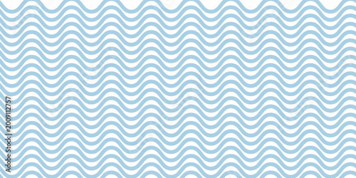 Seamless Wave Pattern, Hand drawn water sea vector background. Wavy beach print, curly grunge paint lines, watercolor stripes