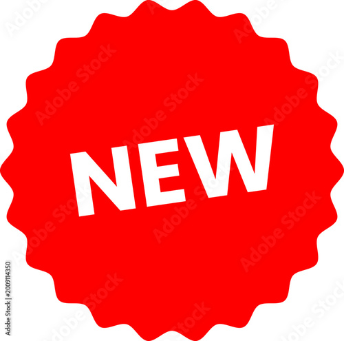 Tableau sur toile Red New Sticker on transparent background for marketing