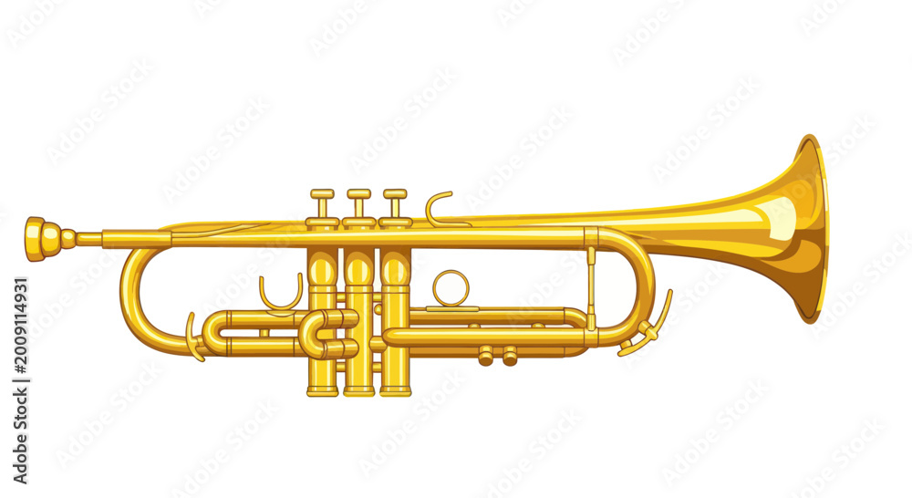 Fototapeta premium Golden Trumpet Isolated on White Background