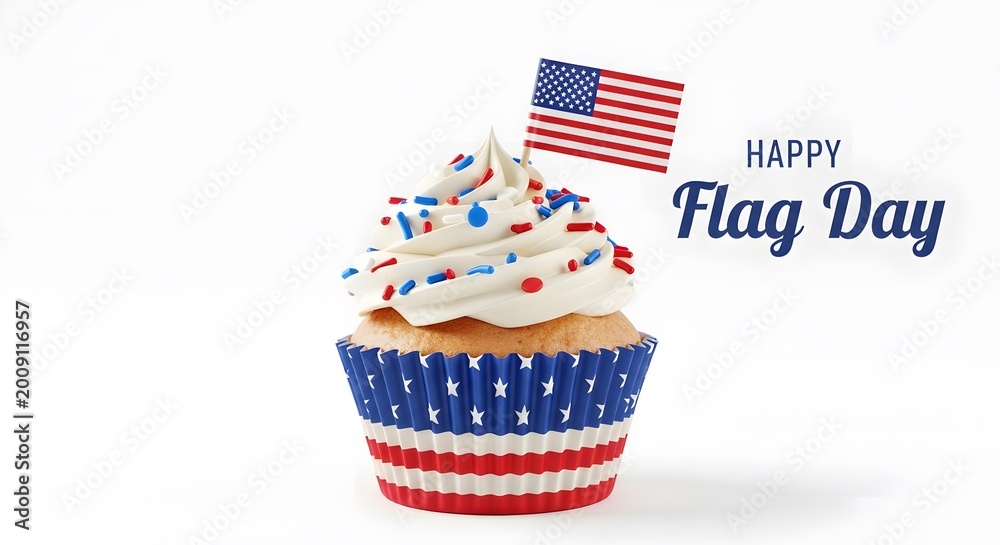 Obraz premium Festive flag day cupcake a sweet celebration of american patriotism
