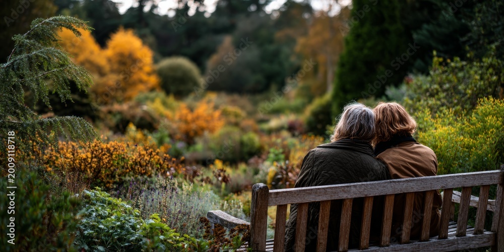 Fototapeta premium Cherishing quiet moments in a colorful garden