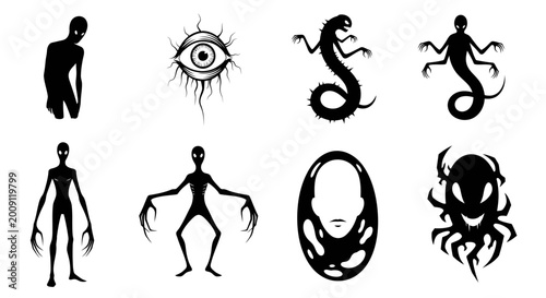 Foto Creepy Silhouette Monsters Collection: Dark Fantasy Creatures
