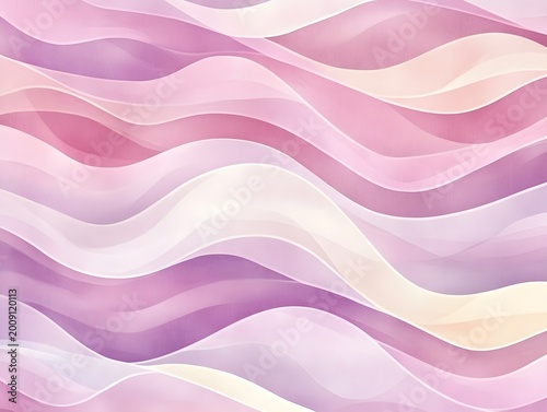 Abstract Wavy Layers of Pink and Purple Fabric Texture Background