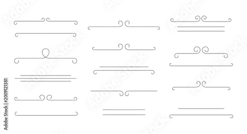 Elegant Ornate Swirl Flourish Divider Line Collection