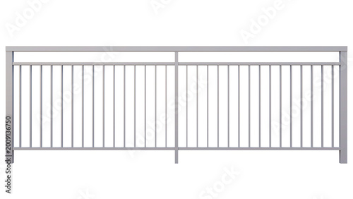 Photos White metal fence section isolated on transparent background for architectural visualization and garden design