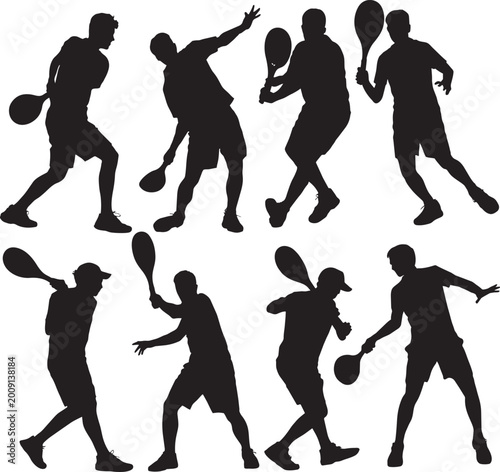 Basketball Player Silhouette Set Vector, Dribbling Shooting Passing Action Poses, Sports Athlete Black Collection
