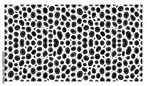Fotografie Symmetrical gem and pebble pattern with mirrored abstract organic shapes in hand