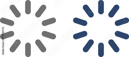 Canvastavla Loading spinner icon set, two circular spinners with gradient colors representing progress buffering and processing animation for UI design