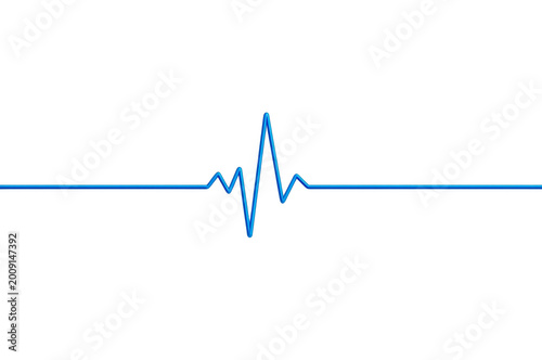 Blue heartbeat line on transparent background for medical concepts