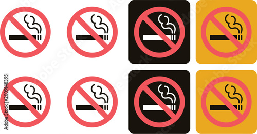 Canvas Print Anti bad smell icon, no perfume and bad odor prohibition symbol set, vector illustration for hygiene warning, fragrance restriction and unpleasant smell avoidance design elements