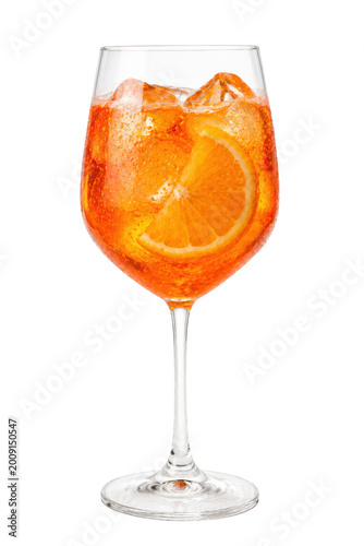Aperol spritz cocktail for summer bar menu mockup isolated transparent background