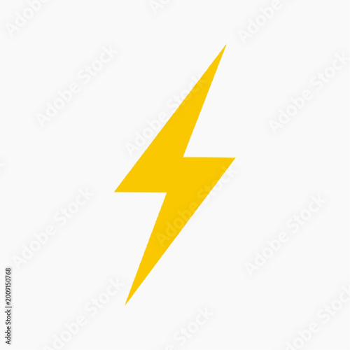 Free Download Lightning Bolt: A vibrant yellow lightning bolt symbol, representing power, energy, and sudden bursts of insight, stands out against a clean background, symbolizing speed. - GFXLoad