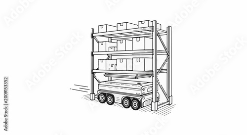 Warehouse automated guided vehicle and shelving system