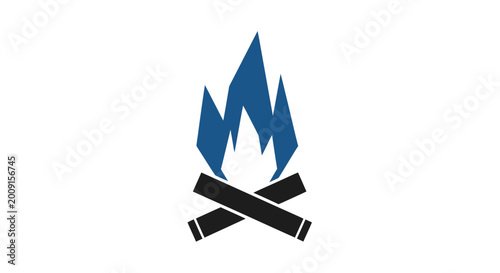 Blue Flame Campfire Icon on White Background Free Download Blue Flame Campfire Icon on White Background - GFXLoad