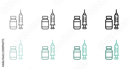 Fotografie Biotech Medicine and Vaccine Development Line Art Icon Vector Illustration Edita