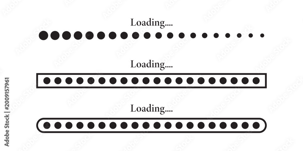 Obraz premium Set of vector loading icons. loading bar progress icon. Loading icons.