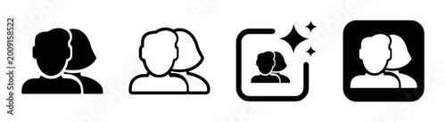 Fotografía Friend request icon representing social networking connection contacts and user
