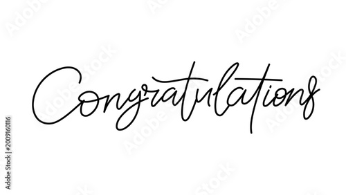 Congratulations  Script Lettering Hand-Drawn Vector