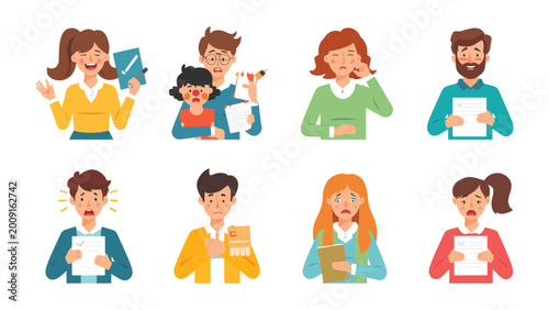 Photography Expressions and Emotions: A collection of illustrations that capture a variety of human expressions and emotions