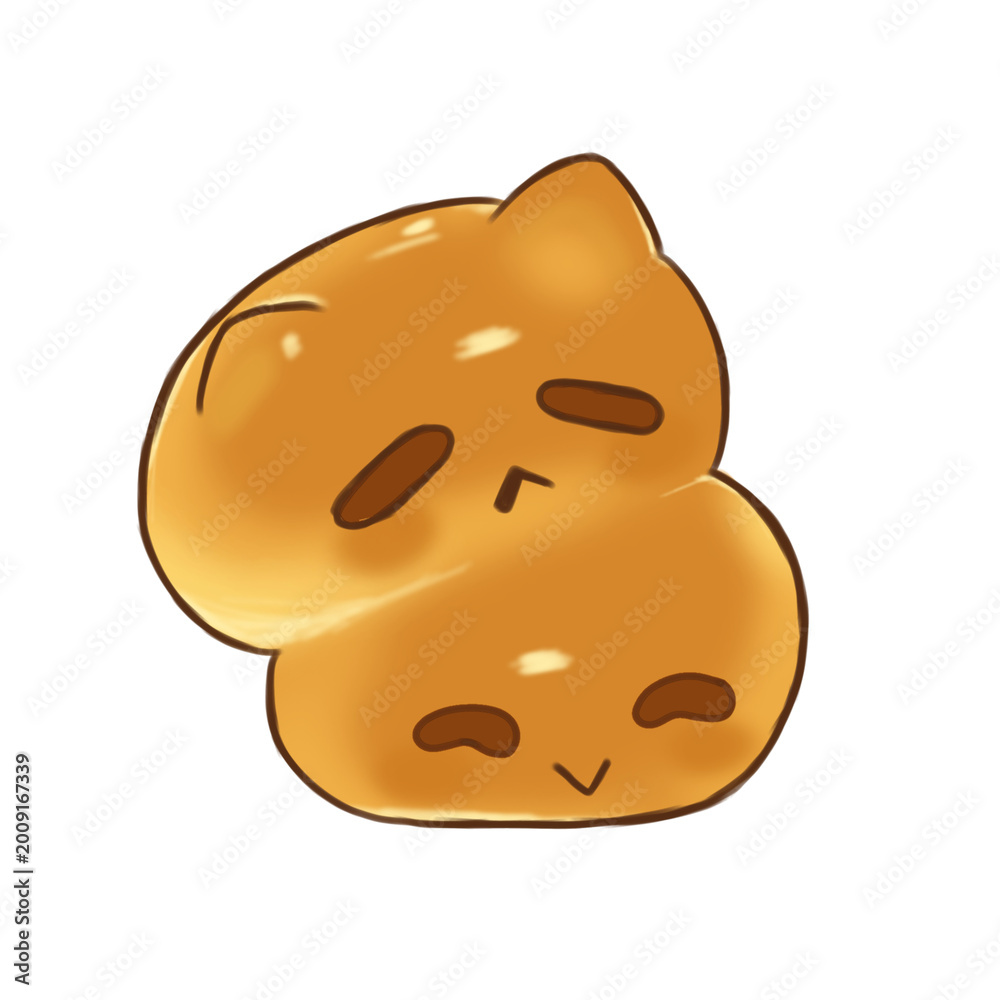 Fototapeta premium Honey Fluffy Sleepy Mochi