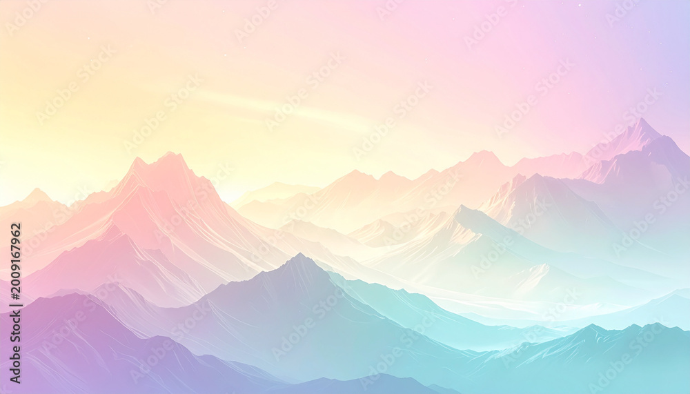 Obraz premium Colorful mountain range at sunrise
