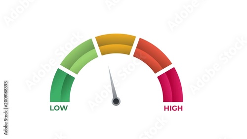Indicator Gauge: A dynamic illustration showing a gauge, segmented into sections indicating varying levels, offers a visual representation of metrics.