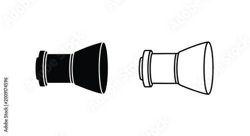 Fotografi Two camera lenses isolated on a white background side by side comparison
