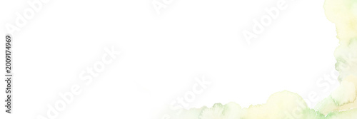 Soft Green Watercolor Bottom Right Corner Border Background with Copy Space