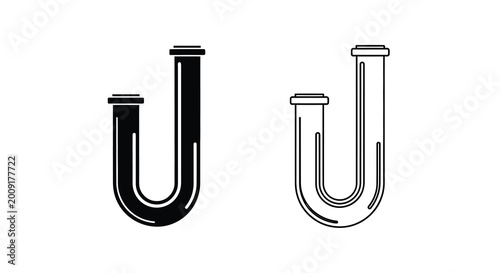Bild auf Leinwand Two u shaped tubes a scientific illustration of laboratory glassware and fluid d