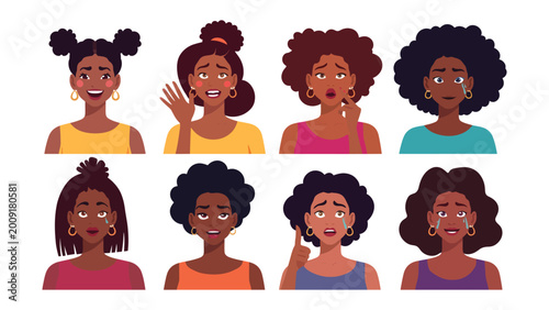 Quadro su tela Expressing Emotions: A collection of illustrations showcases the diverse range of emotions