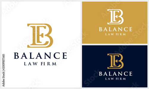 Initial letter BLE law firm for attorney law logo design