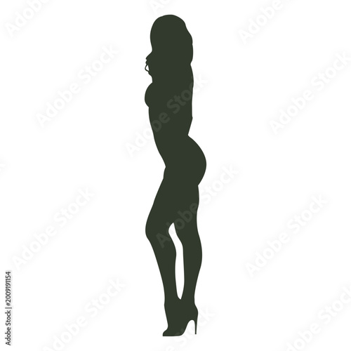 Fotografia Woman standing pose silhouette provoke