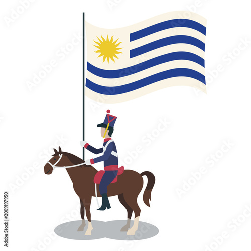 Schilderij op canvas Standard bearer uruguay officer