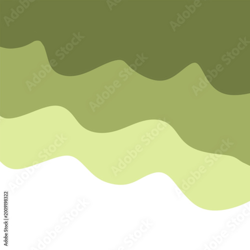 Abstract Organic Green Wave Background with Fluid Layers