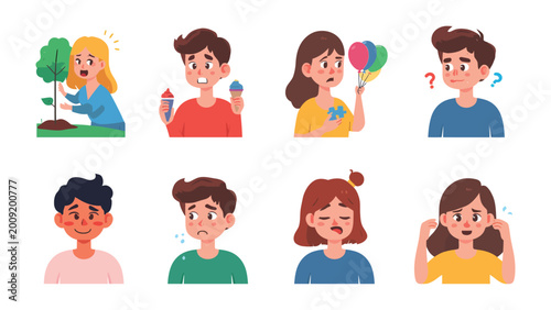 Photos Expressing Emotions: A collection of diverse individuals, each embodying a unique emotion through expressive facial cues