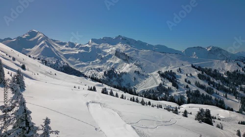 vistas de las montañas nevadas 