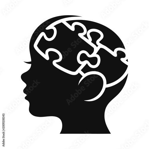 Clean silhouette autism awareness icons with children, support symbols and inclusion concepts. Ideal for healthcare, education, awareness campaigns and nonprofit projects.