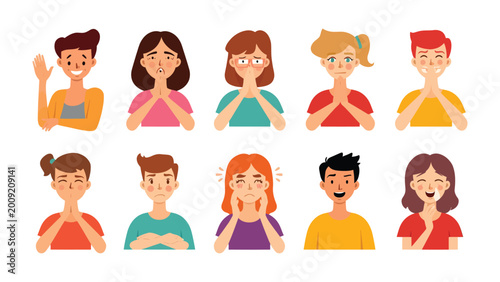 Foto Emotional Spectrum: A collection of diverse individuals, each portraying a unique emotion, invites contemplation on the depth and range of human feelings