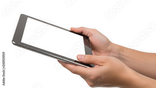 Hand holding smartphone isolated on transparent background isolated on transparent background