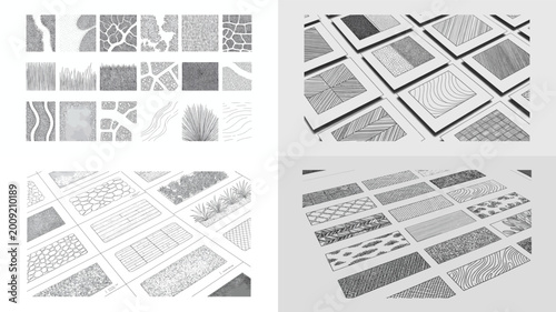 Foto Collection of Architectural Hatch Patterns and Map Texture Swatches