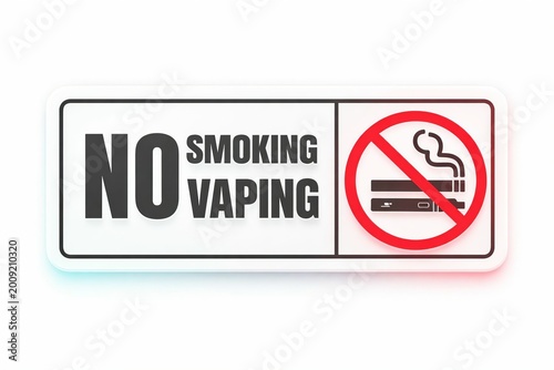No smoking and vaping prohibition sign with cigarette icon