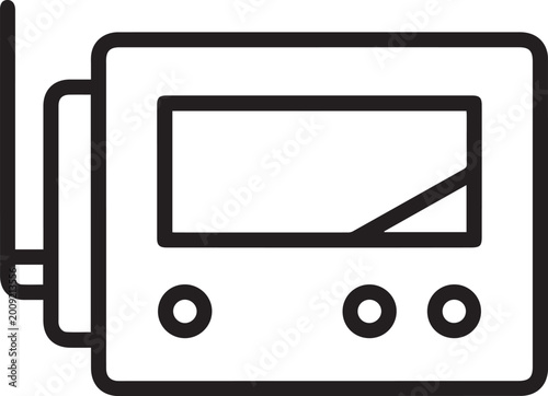 Premium High-Resolution Vector Icon Depicting a Professional Data Logger Device with Built-In Memory Card Slot for Industrial Monitoring, IoT Applications, Field Data Collection, Scientific
