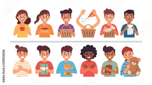 Quadro su tela Harmony of Human Emotions: A colorful array of diverse people showcasing a spectrum of expressions, from joy to sorrow, love to frustration, a reflection of the intricate human emotional experience